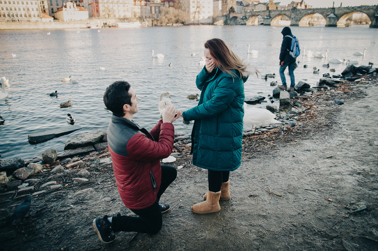 Surprise proposal charles bridge